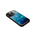 ikins 天然貝ケース for iPhone 14 Pro Blue Lake 背面カバー型 I23596i14P[21] 2