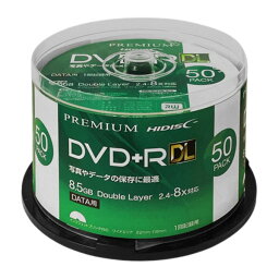 HIDISC データ用 DVD+R DL 片面2層 8.5GB 50枚 8倍速対応 インクジェットプリンタ対応 HDVD+R85HP50[21]