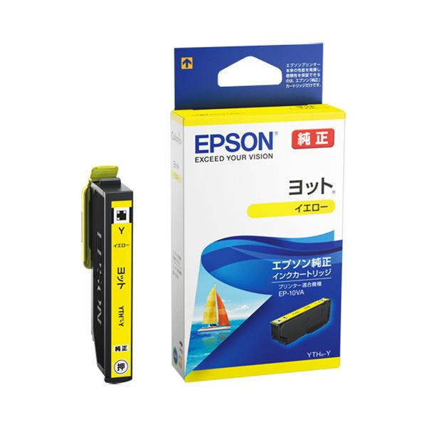 (まとめ) エプソン インクカートリッジ ヨットイエロー YTH-Y 1個 【×10セット】[21]