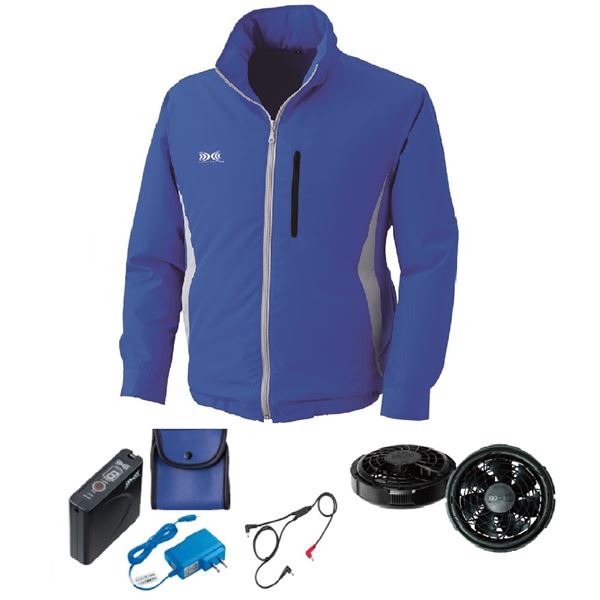 KU90520 空調服 R ポリエステル製フード付き FAN2300B・RD9261・LISUPER1セット ブルー 5L[21]