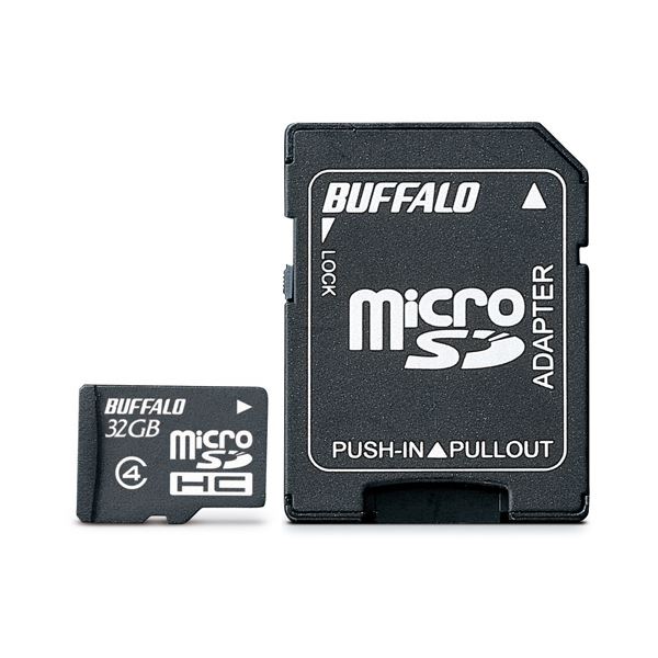 バッファロー microSDHCカード32GB Class4 防水仕様 SDHC変換アダプター付 RMSD-BS32GAB 1枚[21]