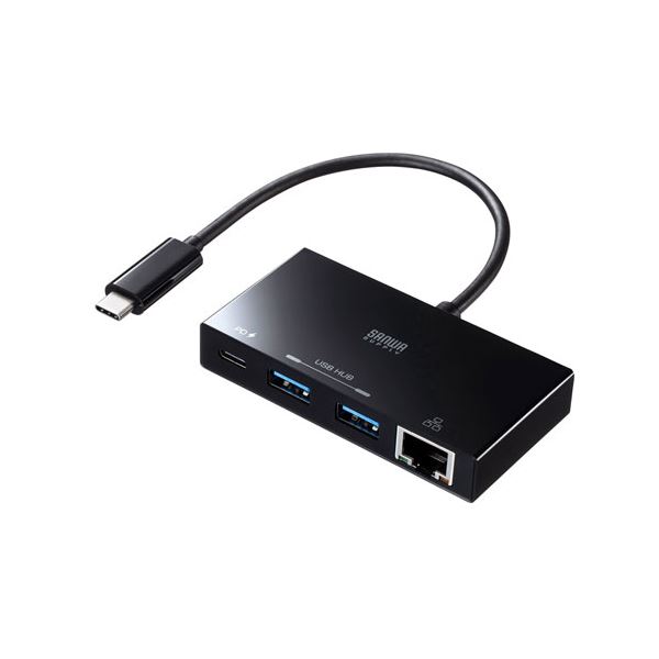 サンワサプライ USB Type-Cハブ付き ギガビットLANアダプタ USB-3TCH20BK[21]