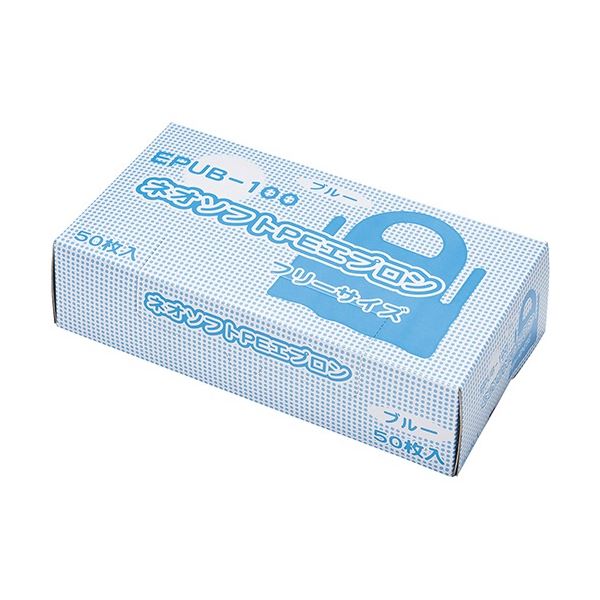 (まとめ) メディテックジャパン ネオソフトPEエプロン ブルー EPUB-100 1箱(50枚) 【×10セット】[21]