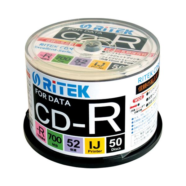 （まとめ）Ri-JAPAN データ用CD-R 50枚 CD-R700EXWP.50RT C【×30セット】[21]