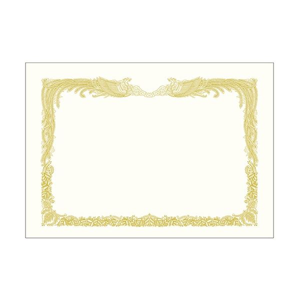 ササガワ タカ印 金箔賞状用紙 白 A4 タテ書用 10-3060 1セット(25枚：5枚×5パック)[21]