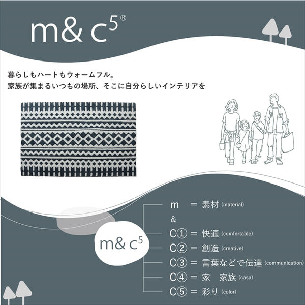 北欧柄 ラグマット/絨毯 【約160cm円形 ネイビー】 洗える 防滑加工 マイクロファイバー 『マルク』 〔リビング〕【代引不可】 [21] [2]