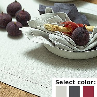 リネン テーブルランナー ダマスク織り ローム 50 x 150 リトアニア製【RCP】