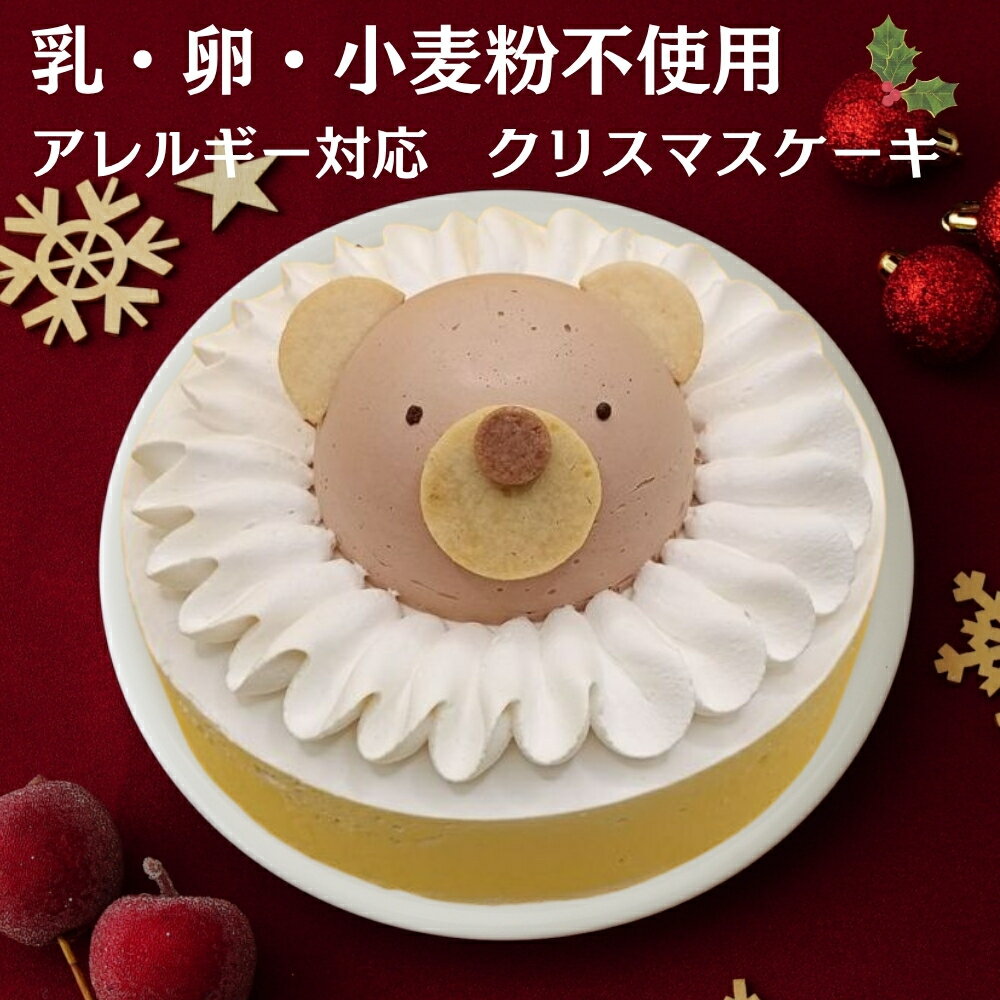 予約承り中！アレルギー対応 クリスマスケーキ クリスマス限定 チョコレートホールケーキ5号 直径15.0cm 5大アレルゲン不使用 チョコレートケーキ