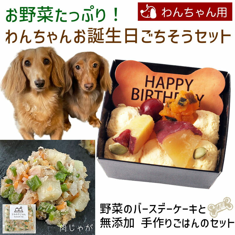 お野菜たっぷり！わんちゃんお誕生日ごちそうセット 野菜のバースデーケーキと手作り 犬用ごはん 肉じゃがのセット 送料無料(※一部地域..