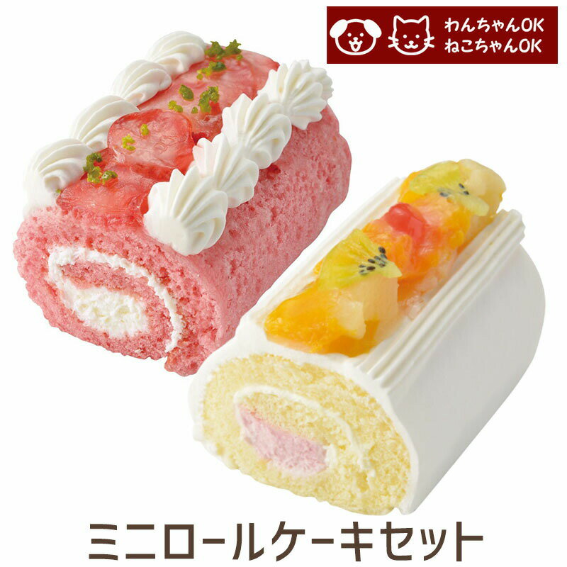 わんちゃん ねこちゃん用ミニロールケーセット （苺とフルーツ）誕生日ケーキ バースデーケーキ ペットケーキ 賞味期限2024.10.03 1