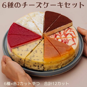 6種類の味が楽しめる！ 6種のチーズケーキセット 7号 21.0cm カット済み 送料無料(※一部地域除く) 誕生日ケーキ バースデーケーキ