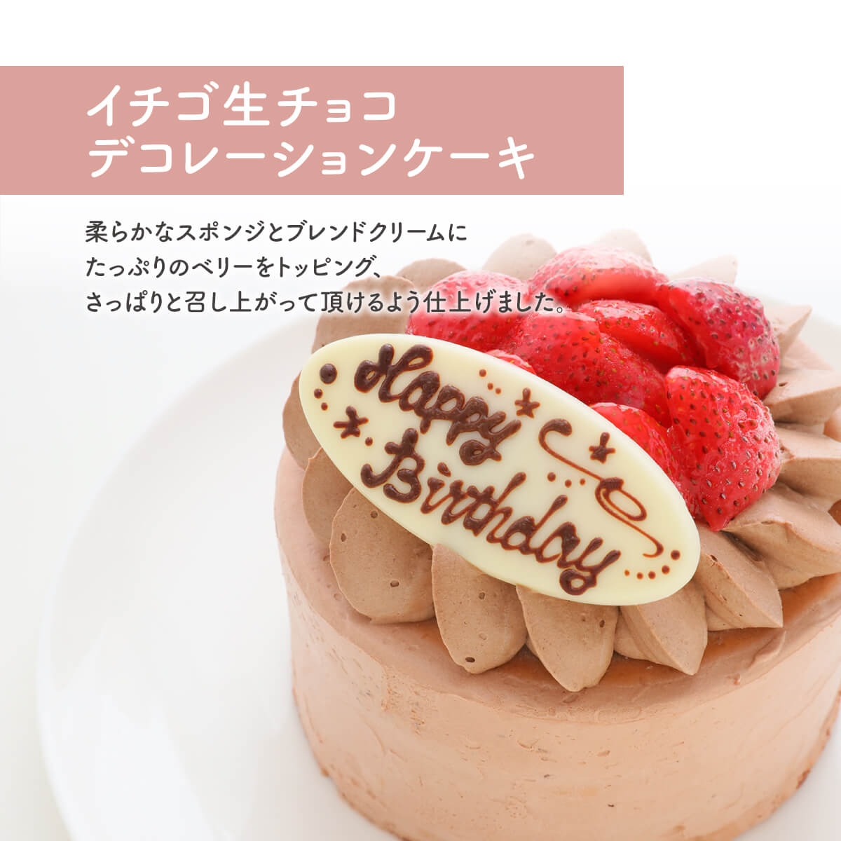 【送料無料】イチゴ生チョコデコレーションケーキ 4号 12cmチョコレートケーキ誕生日ケーキ ショートケーキ バースデーケーキ 記念日 ..