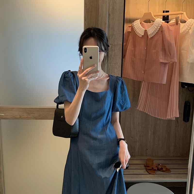 レディース 上品 キレイ カワイイ お洒落 若い 豪華な 女神 スタイル 齢を 軽減 する パフスリーブドレス フェミニンな 多用途 ロング スカート