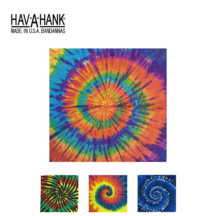 ハバハンク HAV-A-HANK バンダナ タイダイ 単品 インポート アメリカ 綿100% 大判 ペイズリー柄｜選べ..