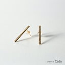 K10YG ダイヤモンドピアス 0.18ct 日本製 レディース ピアス 10金 イエローゴールド 可愛い ジュエリー シンプル 華奢 繊細 ボックス 紙袋 保証書付き 本物 大人 ラインピアス プチピアス