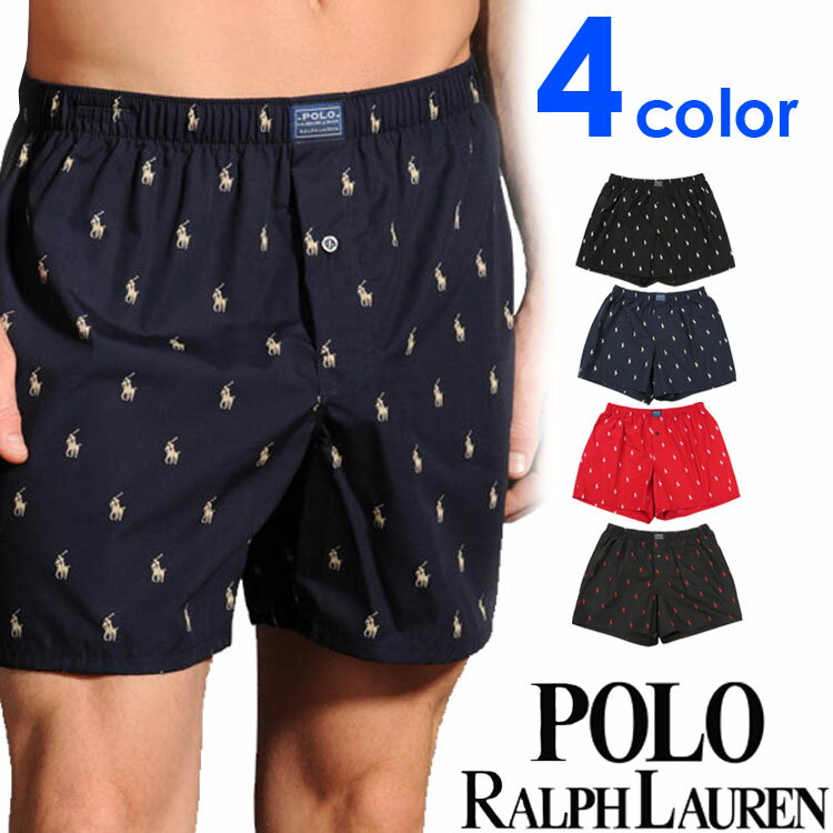 ポロ ラルフローレン トランクス 【SALE 30%OFF】POLO RALPH LAUREN ポロ ラルフローレン トランクス ボクサーパンツ メンズ ポロプレイヤープリント 5色展開[ブラック レッド ネイビー ホワイト][S/M/L/XL][ インナー ルームウェア ルームウエア][676R]ブランド 大きいサイズ