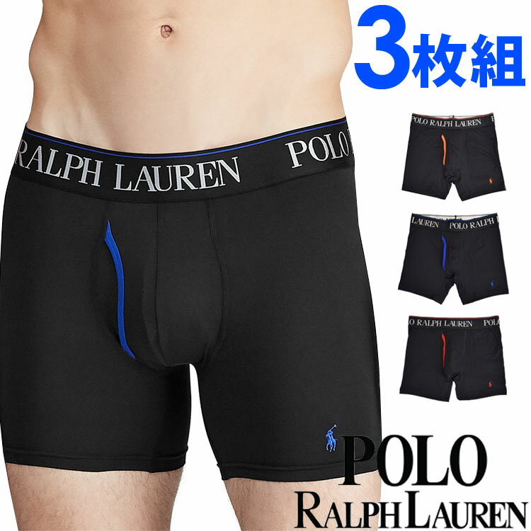 Polo Ralph Lauren 【SALE 30%OFF】POLO RALPH LAUREN ポロ ラルフローレン メンズ COOL クール マイクロファイバー ボクサーパンツ 3枚セット ブラック レッド ブルー オレンジ polo ロゴ トランクス S M L XL おしゃれ ブランド 大きいサイズ 【あす楽】[lbbbp3q3q]