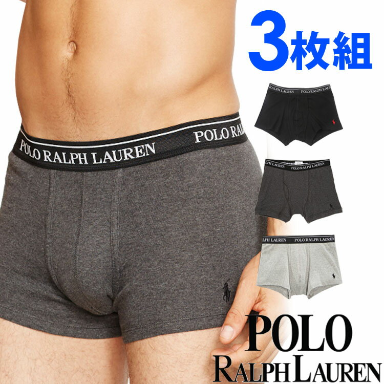 Polo Ralph Lauren 【SALE 30%OFF】POLO RALPH LAUREN ポロ ラルフローレン メンズ クラシックフィット ボクサーパンツ コットン 3枚セット[グレー 灰色][S/M/L/XL][LCTR/RCTRインナー ルームウェア トランクス ブリーフ 下着][送料無料]大きいサイズ ブランド[LCTR/RCTRP3]