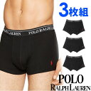 【SALE 30%OFF】POLO RALPH LAUREN ポロ ラルフローレン メンズ クラシックフィット コットン ボクサーパンツ 3枚セット[ブラック 黒][S/M/L/XL][LCTR/RCTRインナー ルームウェア ブリーフ トランクス 下着][送料無料]大きいサイズ ブランド[LCTR/RCTRP3]