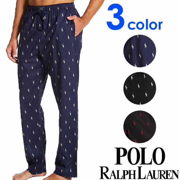 ラルフローレン パジャマ メンズ 【閉店セール40%OFF】【6/11(火)まで】POLO RALPH LAUREN ポロ ラルフローレン メンズ ポロプレイヤープリント パンツ 3色展開 ブラック ネイビー [ ラルフローレン パンツ 部屋着 ルームウェア パジャマ][送料無料][R972]大きいサイズ ブランド