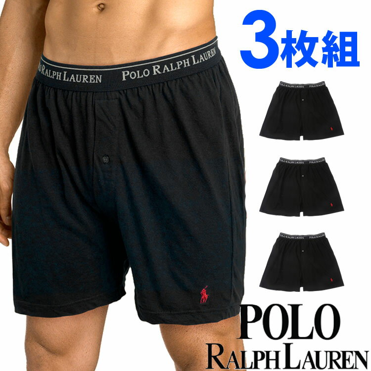 POLO RALPH LAUREN ポロ ラルフローレン ボクサーパンツ メンズ クラシックフィット ニット ブラック 3枚セット大きいサイズ ブランド