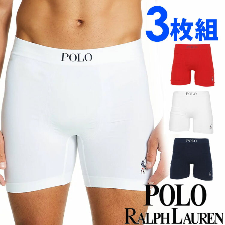 【SALE 30%OFF】POLO RALPH LAUREN ポロ ラルフローレン メンズ シームレス FREEDOM FX ボクサーパンツ 3枚セット ネイビー レッド ホワイト polo ロゴ トランクス S M L XL おしゃれ ブランド 大きいサイズ [送料無料] 【あす楽】[llbbp3rp0]