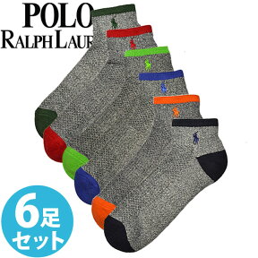 【SALE 10%OFF】【送料無料】POLO RALPH LAUREN ポロ ラルフローレン メンズ 靴下リブ アンクルソックス 6足セット [824008pk2ast]