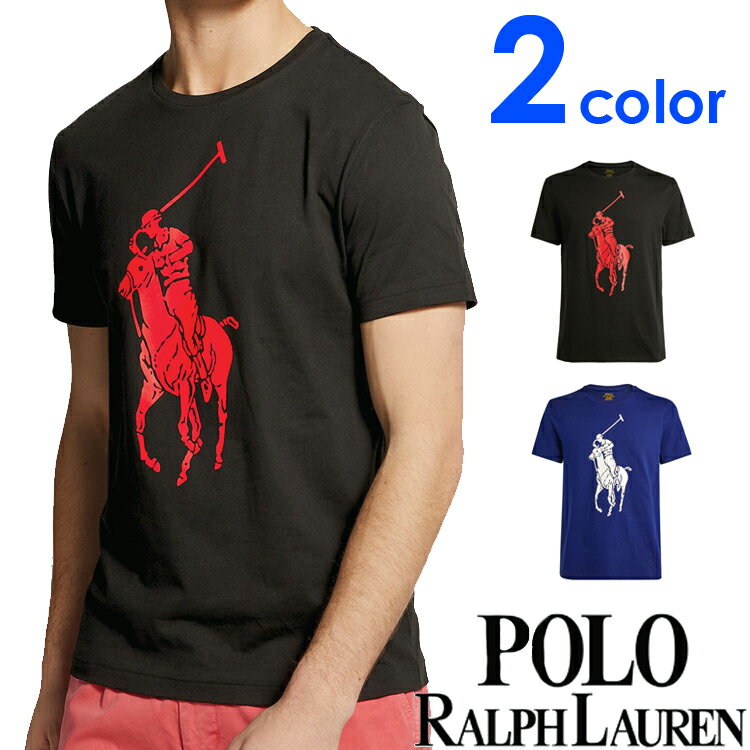 【SALE 30%OFF】POLO RALPH LAUREN ポロ ラルフローレン メンズ ビッグポニー プリント 半袖 Tシャツ ブラック ブルー おしゃれ ブランド 大きいサイズ 【あす楽】 [710795775]