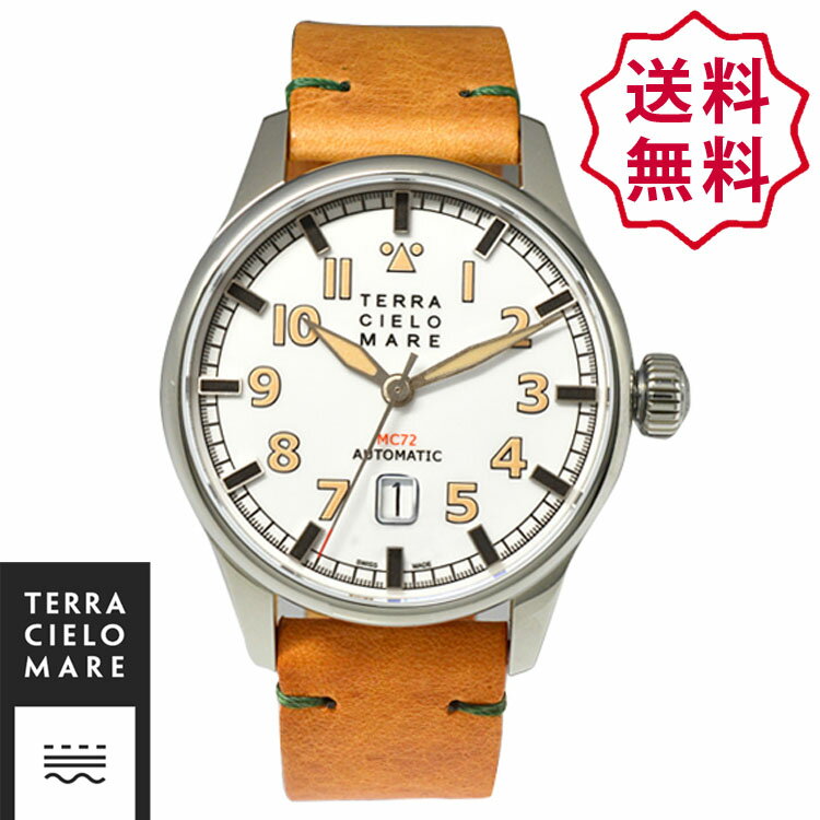 【新品】TCM テッラ チエロ マーレ メンズ 腕時計 アヴィアトーレ マーク2(AVIATORE Mark II) 白/キャメルメンズ 腕時計 [TC7103AC2PA] レザー腕時計[うでどけい ウォッチ 時計 アナログ]ブランド
