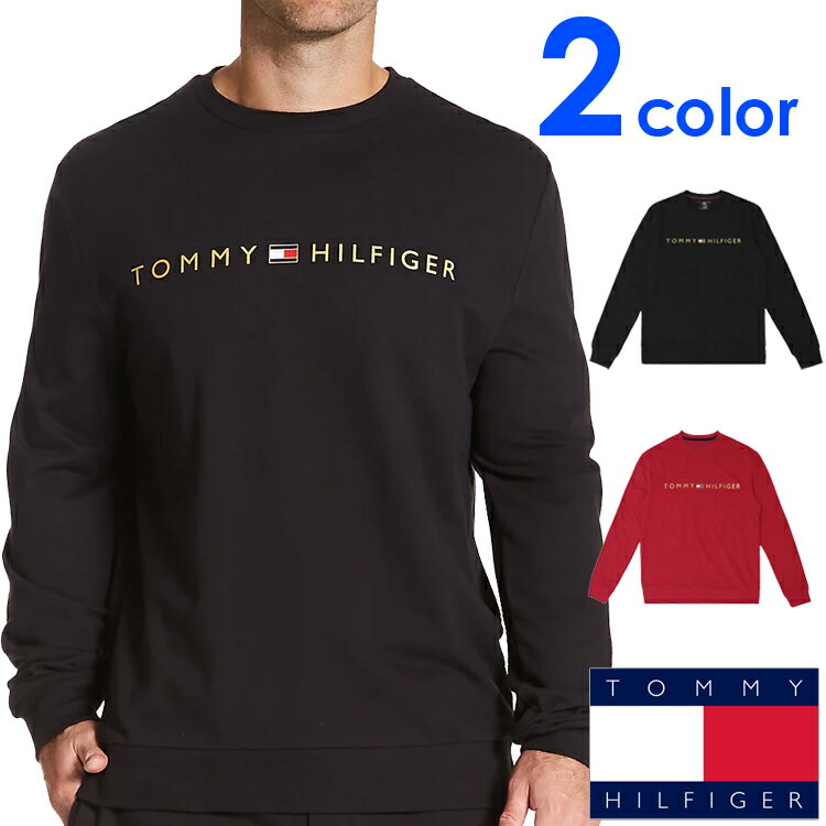 【SALE 30%OFF】TOMMY HILFIGER トミーヒルフィガー メンズ クルーネック ロゴ 長袖 スウェットシャツ ブラック レッド トミーフラッグ S M L XL XXL おしゃれ ブランド 大きいサイズ [送料無料] 【あす楽】 [09t3896]