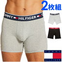 TOMMY HILFIGER トミーヒルフィガー メンズ コットン ローライズ ボクサーパンツ 2枚セット ブラック グレー トミーフラッグ S M L XL XXL おしゃれ ブランド 大きいサイズ  