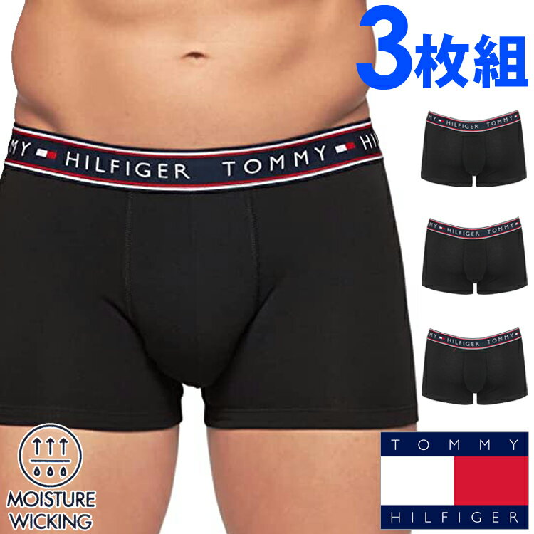 Tommy Hilfiger 【閉店セール40%OFF】【6/11(火)まで】TOMMY HILFIGER トミーヒルフィガー メンズ 吸湿発散性 コットン ストレッチ ボクサーパンツ 3枚セット ブラック トミーフラッグ S M L XL XXL おしゃれ ブランド 大きいサイズ [送料無料] [09t4159001]