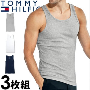 TOMMY HILFIGER トミーヒルフィガー メンズ タンクトップ 3枚セット 綿 ホワイト ネイビー グレー ノースリーブ トミーフラッグ S M L XL おしゃれ ブランド 大きいサイズ [5,500円以上で送料無料] 【あす楽】[09ttk09099]