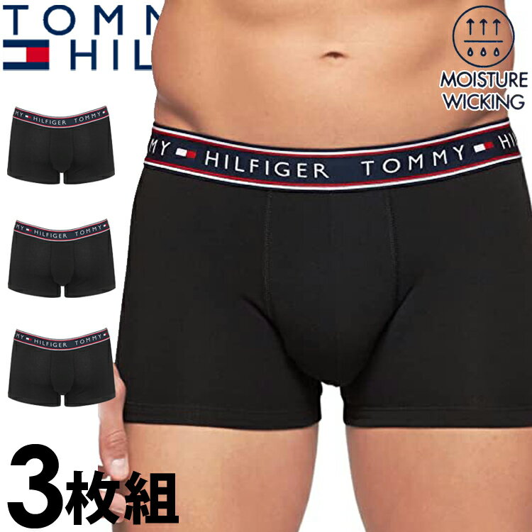 楽天オズの魔法【SALE 30％OFF】TOMMY HILFIGER トミーヒルフィガー メンズ 吸湿発散性 コットン ストレッチ ボクサーパンツ 3枚セット ブラック トミーフラッグ S M L XL XXL おしゃれ ブランド 大きいサイズ [5,500円以上で送料無料] 【あす楽】 [09t4159001]