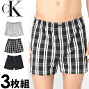 【SALE 20%OFF】Calvin Klein カルバンクライン メンズ トランクス 3枚セット ブラック チェック ストライプ CK ボクサーパンツ S M L XL おしゃれ ブランド 大きいサイズ [5,500円以上で送料無料] 【あす楽】 [u1732002][nb4006002]