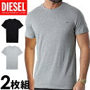 【SALE 30%OFF】DIESEL ディーゼル メンズ コットン クルーネック 半袖 Tシャツ 2枚セット コットン100％ ブラック グレー diesel ロゴ S M L XL XXL おしゃれ ブランド 大きいサイズ [5,500円以上で送料無料] 【あす楽】 [a05427-0ldas-e4084]