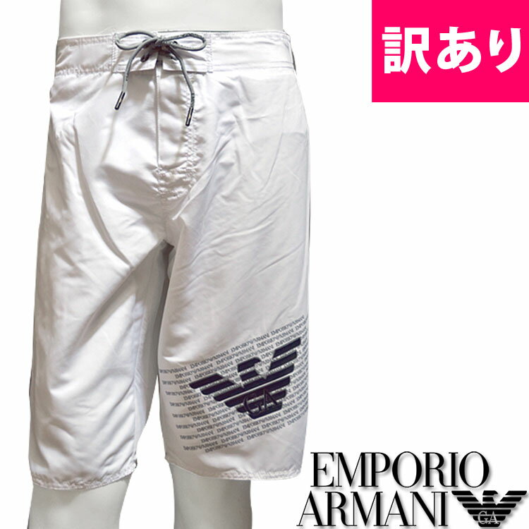 【訳あり/汚れあり】EMPORIO ARMANI エンポリオアルマーニ 水着 メンズ ブランドロゴ イーグルマーク Bermuda 白 ホワイト white 海水パンツ 海パン スイムウエア サーフパンツ アルマーニ水着 エンポリ armani 大きいサイズ[outlet-2116404p425]