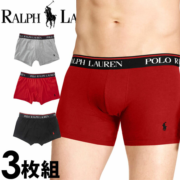 Polo Ralph Lauren 【閉店セール40%OFF】【6/11(火)まで】POLO RALPH LAUREN ポロ ラルフローレン メンズ ストレッチコットン ボクサーブリーフ 3枚セット [グレー 灰色][ポロ・ラルフローレン インナー ルームウエア ブリーフ 下着]大きいサイズ ブランド[LEBB]