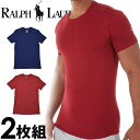 【SALE 30%OFF】POLO RALPH LAUREN ポロ ラルフローレン メンズ コットン モダール クルーネック 半袖 Tシャツ 2枚セット レッド ネイビー S M L XL おしゃれ ブランド 大きいサイズ[5,500円以上で送料無料] [あす楽][lkcnp263l]