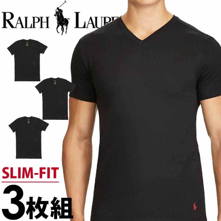 POLO RALPH LAUREN ポロ ラルフローレン tシャツ メンズ Vネック 3枚セット スリムフィット ラルフローレンTシャツ