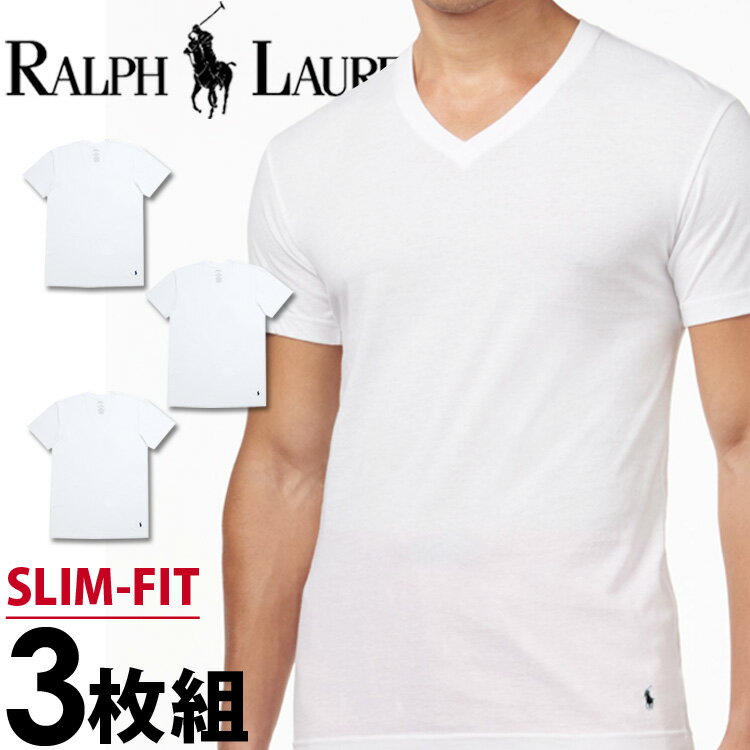 POLO RALPH LAUREN ポロ ラルフローレン tシャツ メンズ Vネック 3枚セット スリムフィット ラルフローレンTシャツ