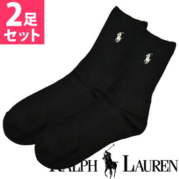 POLO RALPH LAUREN ポロ ラルフローレン レディース スーパーソフト ミドルソックス 靴下 2足セット[黒 ブラック BLACK][23cm-26.5cm][クルーソックス スクールソックス 靴下 ショート丈 ポロ・ラルフローレン][5,400円送料無料][71137pkbk]大きいサイズ【楽ギフ_包装】