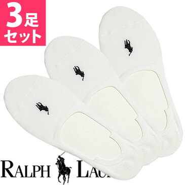 POLO RALPH LAUREN ポロ ラルフローレン レディース フットカバー クッションソール インナーソックス　白 ホワイト 3足セット[23.0cm-26.5cm][ショートソックス くるぶし 浅履き 靴下 女性用 3足組][5,400円以上で送料無料][7589pkwhite]ブランド【楽ギフ_包装】