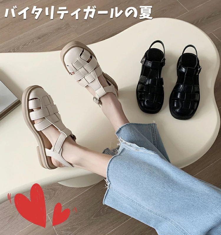 サンダル レディース 厚底サンダル 編み デザイン ストラップサンダル 厚底 編み込み 歩きやすい スポーツサンダル ローヒール 22.5~25cm 疲れにくい つま先あり カジュアル 大人 女性 可愛い お洒落 滑り止め 20代 30代 40代 50代