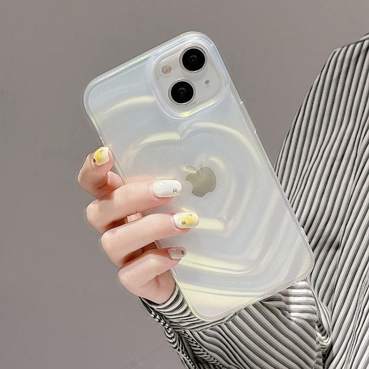 半透明！iPhone16ケース iPhone15ケース iPhone14ケース アイフォン15ケース 可愛い ハート アップルロゴ アップルマーク 白 透明 ホワイト 韓国 アイフォン14ケース アイフォン15ケース アイフォン13ケース おしゃれ
