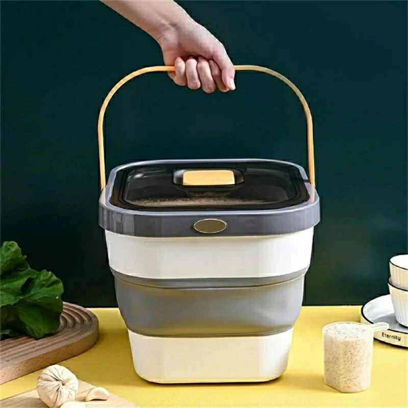 米びつ 13L お米収納 折り畳みタイプ 全2カラー おしゃれ キッチン用品 キッチン収納 保存容器 ライスボックス プラスチック 米櫃 ハトムギ 小豆 ドッグフード ストッカー キャットフード