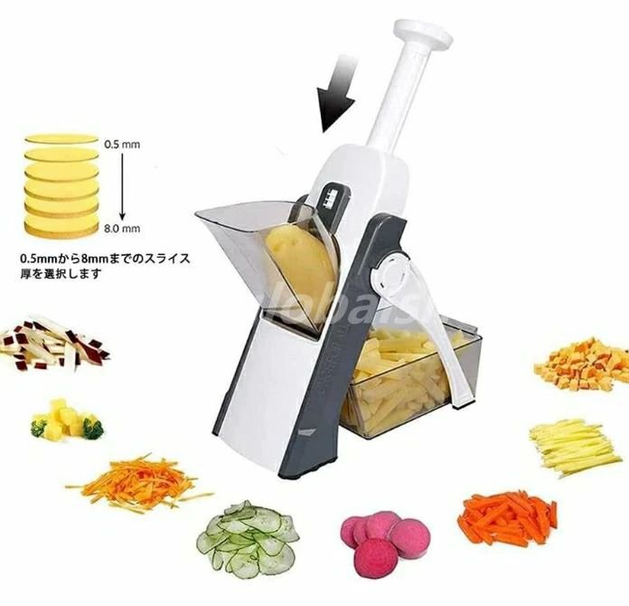 野菜スライサー カッター キッチンヘルパー 多機能スライサー 厚薄調整 包丁 スライサー 千切り おろし ポテト切り 料理 ダイニング イージースライサー