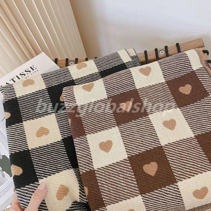 マフラー レディース 180cm×65cm チェック柄 心柄 大判 ストール ショール 暖かい 厚手 おしゃれ デート きれいめ かわいい 可愛い 冬 秋 女性 ギフト プレゼント クリスマス 母の日 彼女 送料無料