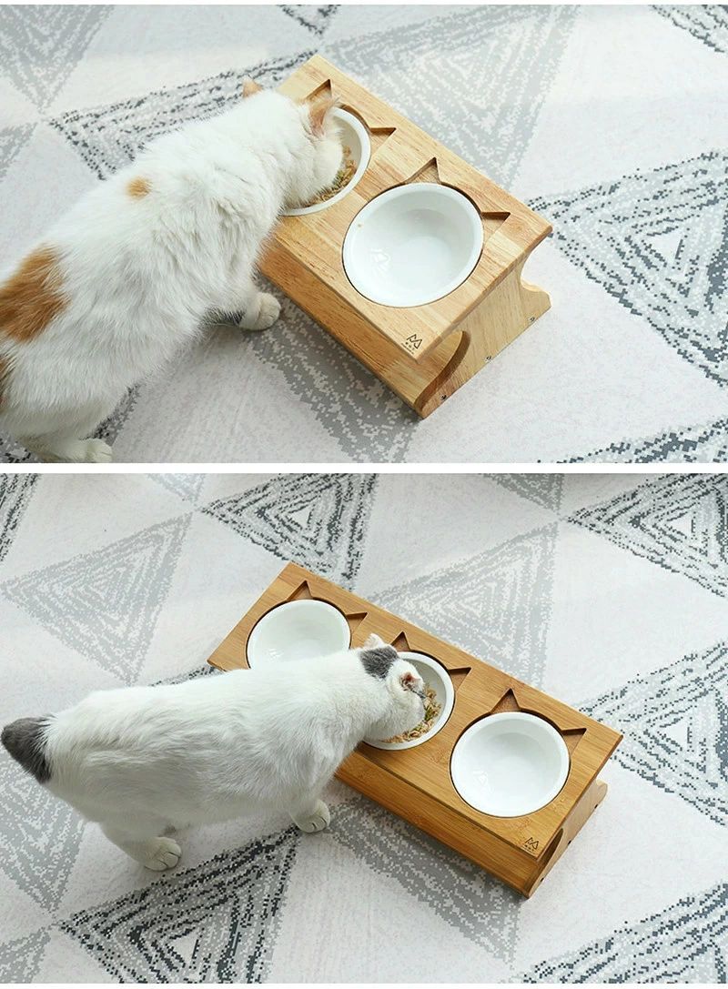 食器台 猫食器 ペット食器 ペットボウル 猫 小型犬 セラミックボウル 陶器 餌入れ 餌皿 理想的な高度 食べやすい 洗い安い 健康的 愛犬・愛猫 可愛いデザイン ご飯台 猫用 小型犬 無料