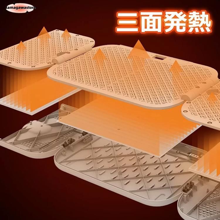 フットウォーマー 足温器 フットヒーター パネルヒーター 足元 3面 折りたたみ 足元ヒーター デスク下 温度調節 冷え性対策 足を温める 節電 オフィス 省エネ